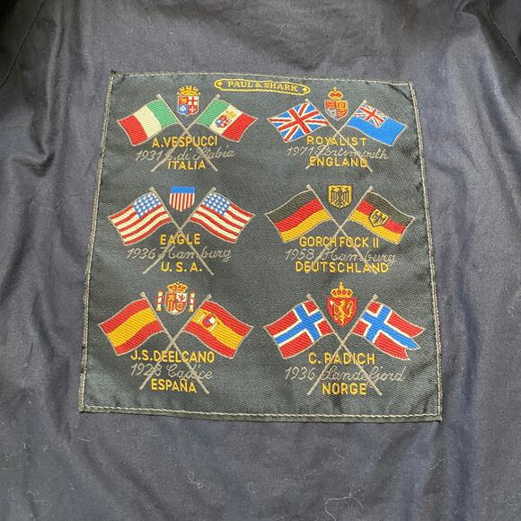 Vintage Paul & Shark Puffer Down Coat Jacket Men's Large Full Zip Warm Winter - Picture 4 of 5